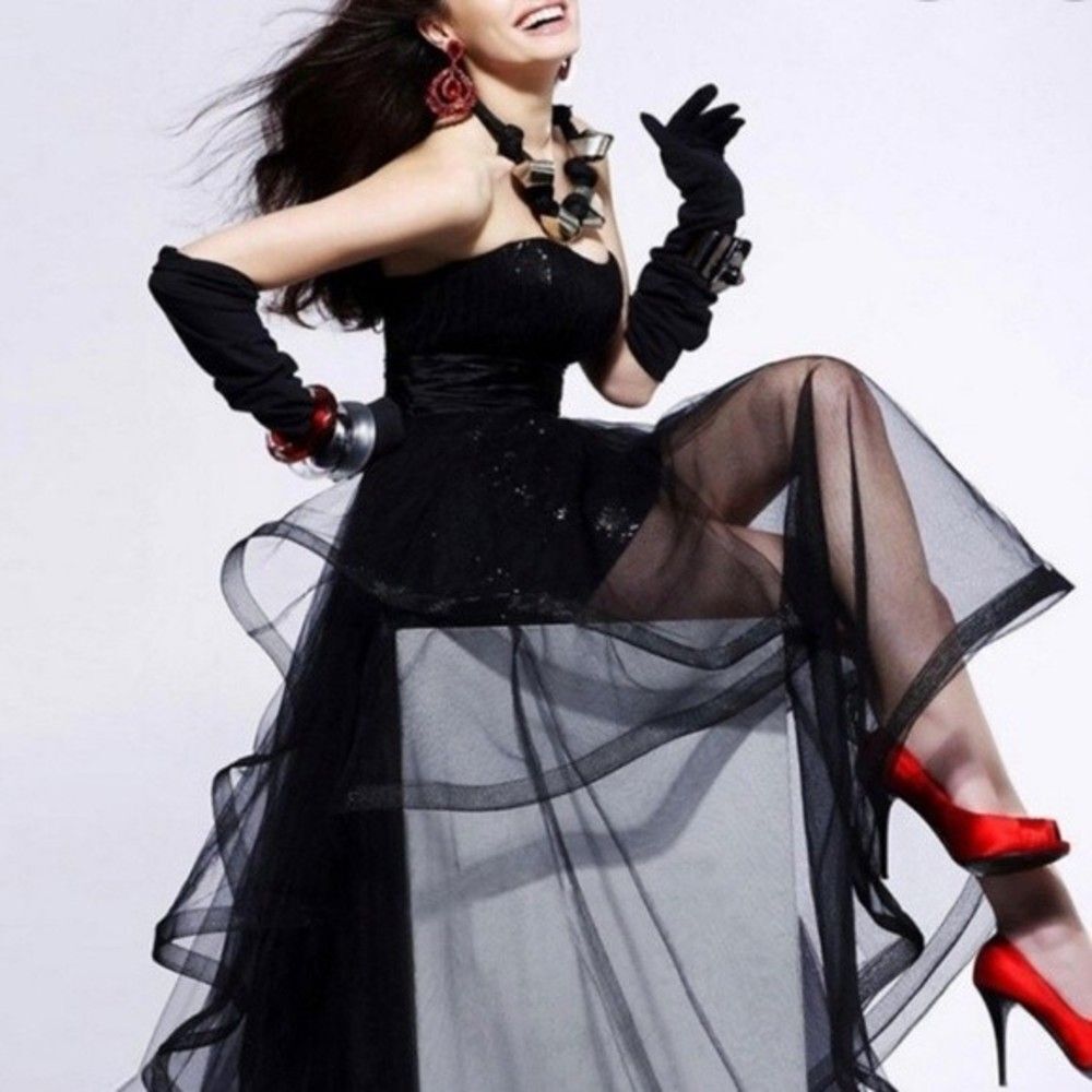 Sherri Hill Black Strapless Formal Gown
